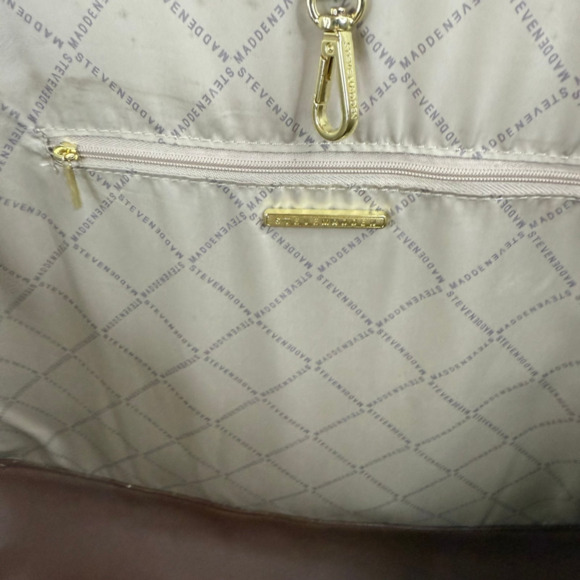 NWOT Steve Madden Plaid X Large Tote Bag Purse Travel Beach Cottagecore Cruise - Picture 7 of 9